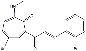 4-bromo-2-[3-(2-bromophenyl)acryloyl]-7-(methylamino)-2,4,6-cycloheptatrien-1-one Structure