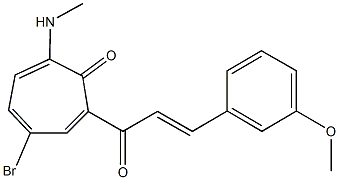 4-bromo-2-[3-(3-methoxyphenyl)acryloyl]-7-(methylamino)-2,4,6-cycloheptatrien-1-one,723746-51-8,结构式