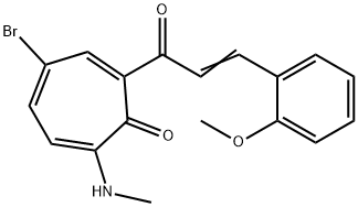 4-bromo-2-[3-(2-methoxyphenyl)acryloyl]-7-(methylamino)-2,4,6-cycloheptatrien-1-one 结构式