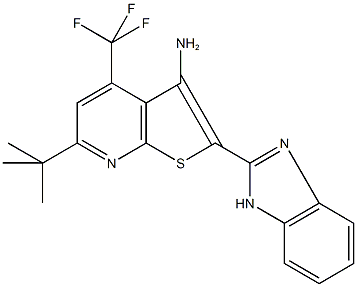 2-(1H-benzimidazol-2-yl)-6-tert-butyl-4-(trifluoromethyl)thieno[2,3-b]pyridin-3-ylamine Structure