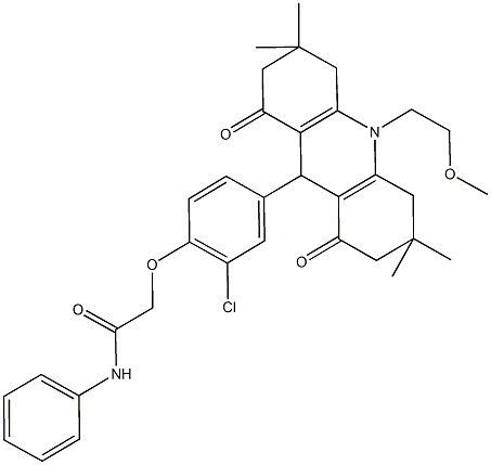 2-{2-chloro-4-[10-(2-methoxyethyl)-3,3,6,6-tetramethyl-1,8-dioxo-1,2,3,4,5,6,7,8,9,10-decahydro-9-acridinyl]phenoxy}-N-phenylacetamide Structure