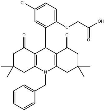 [2-(10-benzyl-3,3,6,6-tetramethyl-1,8-dioxo-1,2,3,4,5,6,7,8,9,10-decahydro-9-acridinyl)-4-chlorophenoxy]aceticacid|