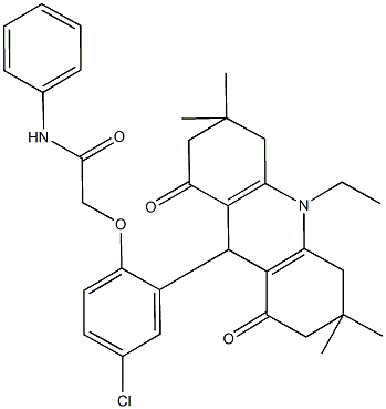 2-[4-chloro-2-(10-ethyl-3,3,6,6-tetramethyl-1,8-dioxo-1,2,3,4,5,6,7,8,9,10-decahydro-9-acridinyl)phenoxy]-N-phenylacetamide|