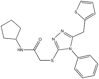 N-cyclopentyl-2-{[4-phenyl-5-(2-thienylmethyl)-4H-1,2,4-triazol-3-yl]thio}acetamide Structure
