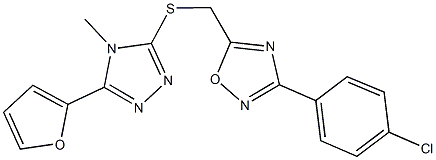 3-(4-chlorophenyl)-5-({[5-(2-furyl)-4-methyl-4H-1,2,4-triazol-3-yl]sulfanyl}methyl)-1,2,4-oxadiazole|