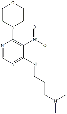 4-{6-{[3-(dimethylamino)propyl]amino}-5-nitro-4-pyrimidinyl}morpholine 结构式