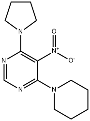 5-nitro-4-(1-piperidinyl)-6-(1-pyrrolidinyl)pyrimidine 化学構造式