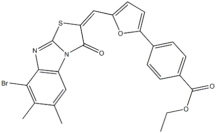 ethyl 4-{5-[(8-bromo-6,7-dimethyl-3-oxo[1,3]thiazolo[3,2-a]benzimidazol-2(3H)-ylidene)methyl]-2-furyl}benzoate,723751-31-3,结构式