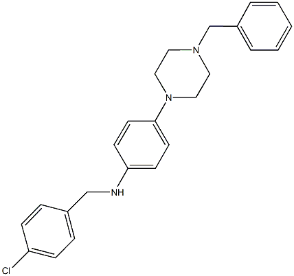 N-[4-(4-benzyl-1-piperazinyl)phenyl]-N-(4-chlorobenzyl)amine Struktur