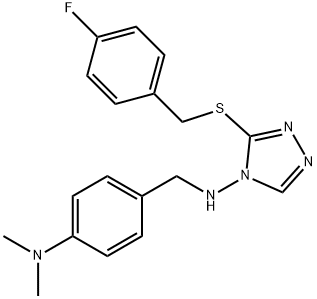 N-[4-(dimethylamino)benzyl]-N-{3-[(4-fluorobenzyl)sulfanyl]-4H-1,2,4-triazol-4-yl}amine 化学構造式