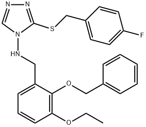 N-[2-(benzyloxy)-3-ethoxybenzyl]-N-{3-[(4-fluorobenzyl)sulfanyl]-4H-1,2,4-triazol-4-yl}amine Structure