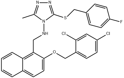 N-({2-[(2,4-dichlorobenzyl)oxy]-1-naphthyl}methyl)-N-{3-[(4-fluorobenzyl)sulfanyl]-5-methyl-4H-1,2,4-triazol-4-yl}amine Struktur