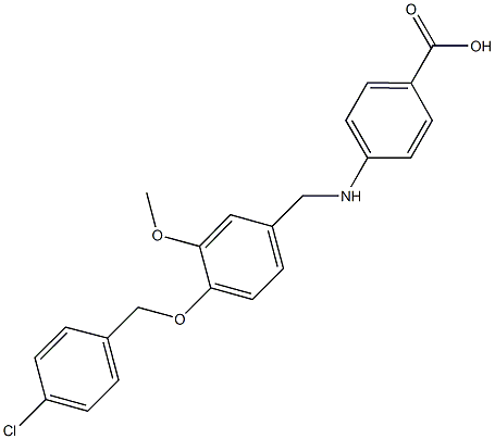 4-({4-[(4-chlorobenzyl)oxy]-3-methoxybenzyl}amino)benzoicacid,723751-65-3,结构式