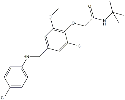 N-(tert-butyl)-2-{2-chloro-4-[(4-chloroanilino)methyl]-6-methoxyphenoxy}acetamide,723751-84-6,结构式