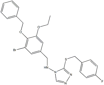 N-[4-(benzyloxy)-3-bromo-5-ethoxybenzyl]-N-{3-[(4-fluorobenzyl)sulfanyl]-4H-1,2,4-triazol-4-yl}amine Structure