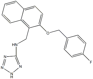 N-({2-[(4-fluorobenzyl)oxy]-1-naphthyl}methyl)-N-(2H-tetraazol-5-yl)amine Structure