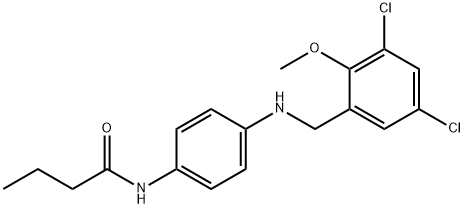 N-{4-[(3,5-dichloro-2-methoxybenzyl)amino]phenyl}butanamide 结构式