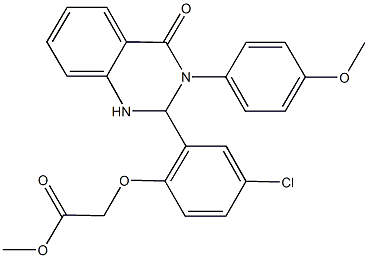 methyl {4-chloro-2-[3-(4-methoxyphenyl)-4-oxo-1,2,3,4-tetrahydro-2-quinazolinyl]phenoxy}acetate Struktur