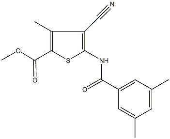 methyl 4-cyano-5-[(3,5-dimethylbenzoyl)amino]-3-methyl-2-thiophenecarboxylate,723752-61-2,结构式