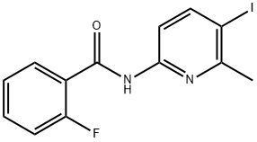 2-fluoro-N-(5-iodo-6-methyl-2-pyridinyl)benzamide Struktur