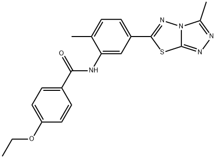 4-ethoxy-N-[2-methyl-5-(3-methyl[1,2,4]triazolo[3,4-b][1,3,4]thiadiazol-6-yl)phenyl]benzamide Struktur