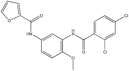 N-{3-[(2,4-dichlorobenzoyl)amino]-4-methoxyphenyl}-2-furamide Struktur