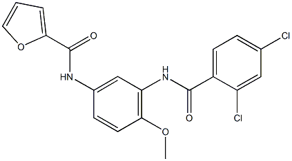 N-{3-[(2,4-dichlorobenzoyl)amino]-4-methoxyphenyl}-2-furamide 结构式