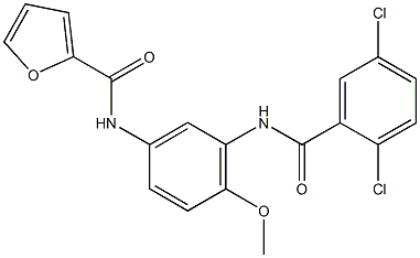 N-{3-[(2,5-dichlorobenzoyl)amino]-4-methoxyphenyl}-2-furamide Struktur