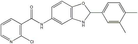 2-chloro-N-[2-(3,4-dimethylphenyl)-2,3-dihydro-1,3-benzoxazol-5-yl]nicotinamide Structure