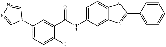 723753-52-4 2-chloro-N-(2-phenyl-1,3-benzoxazol-5-yl)-5-(4H-1,2,4-triazol-4-yl)benzamide