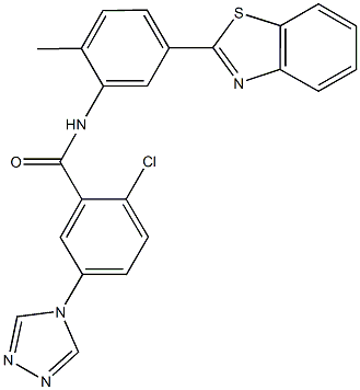 N-[5-(1,3-benzothiazol-2-yl)-2-methylphenyl]-2-chloro-5-(4H-1,2,4-triazol-4-yl)benzamide Structure