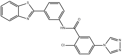 N-[3-(1,3-benzothiazol-2-yl)phenyl]-2-chloro-5-(4H-1,2,4-triazol-4-yl)benzamide Struktur