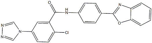 N-[4-(1,3-benzoxazol-2-yl)phenyl]-2-chloro-5-(4H-1,2,4-triazol-4-yl)benzamide,723753-55-7,结构式