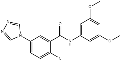 2-chloro-N-(3,5-dimethoxyphenyl)-5-(4H-1,2,4-triazol-4-yl)benzamide Structure