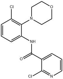 2-chloro-N-[3-chloro-2-(4-morpholinyl)phenyl]nicotinamide,723753-92-2,结构式