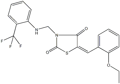 5-(2-ethoxybenzylidene)-3-{[2-(trifluoromethyl)anilino]methyl}-1,3-thiazolidine-2,4-dione Struktur