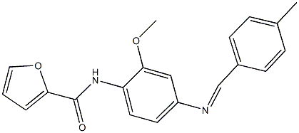 N-{2-methoxy-4-[(4-methylbenzylidene)amino]phenyl}-2-furamide Structure