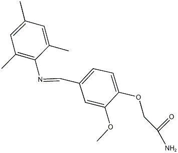 2-{4-[(mesitylimino)methyl]-2-methoxyphenoxy}acetamide,723754-47-0,结构式