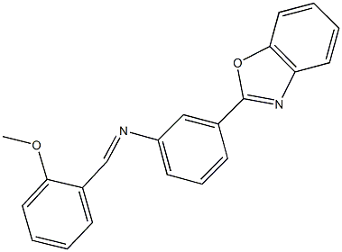 3-(1,3-benzoxazol-2-yl)-N-(2-methoxybenzylidene)aniline Structure