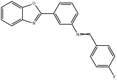 3-(1,3-benzoxazol-2-yl)-N-(4-fluorobenzylidene)aniline 化学構造式