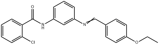 2-chloro-N-{3-[(4-ethoxybenzylidene)amino]phenyl}benzamide 结构式