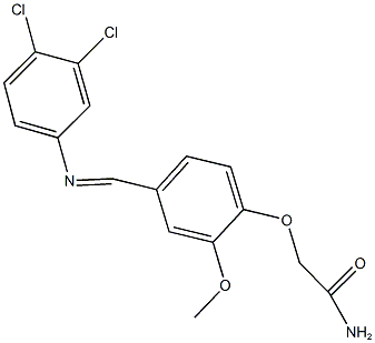 2-(4-{[(3,4-dichlorophenyl)imino]methyl}-2-methoxyphenoxy)acetamide 结构式