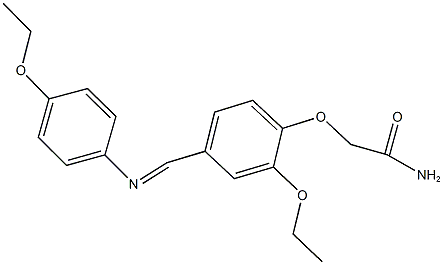 2-(2-ethoxy-4-{[(4-ethoxyphenyl)imino]methyl}phenoxy)acetamide 化学構造式