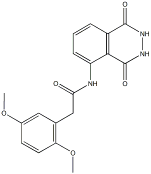 2-(2,5-dimethoxyphenyl)-N-(1,4-dioxo-1,2,3,4-tetrahydro-5-phthalazinyl)acetamide Structure