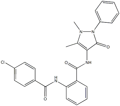 2-[(4-chlorobenzoyl)amino]-N-(1,5-dimethyl-3-oxo-2-phenyl-2,3-dihydro-1H-pyrazol-4-yl)benzamide Structure