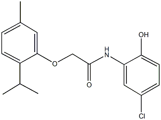 N-(5-chloro-2-hydroxyphenyl)-2-(2-isopropyl-5-methylphenoxy)acetamide 结构式