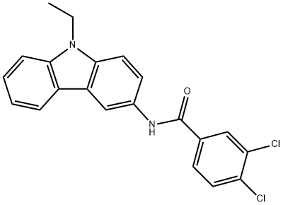 3,4-dichloro-N-(9-ethyl-9H-carbazol-3-yl)benzamide,723756-02-3,结构式