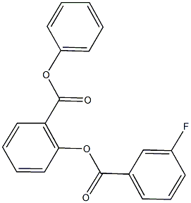 phenyl 2-[(3-fluorobenzoyl)oxy]benzoate 化学構造式