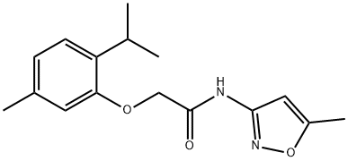 2-(2-isopropyl-5-methylphenoxy)-N-(5-methyl-3-isoxazolyl)acetamide 结构式