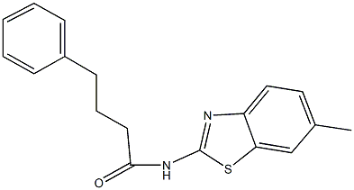 N-(6-methyl-1,3-benzothiazol-2-yl)-4-phenylbutanamide Structure